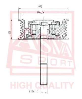 Tensioner Pulley, V-belt (VWBP-002)