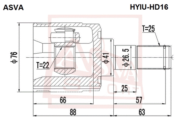 Joint Kit, drive shaft (HYIU-HD16)