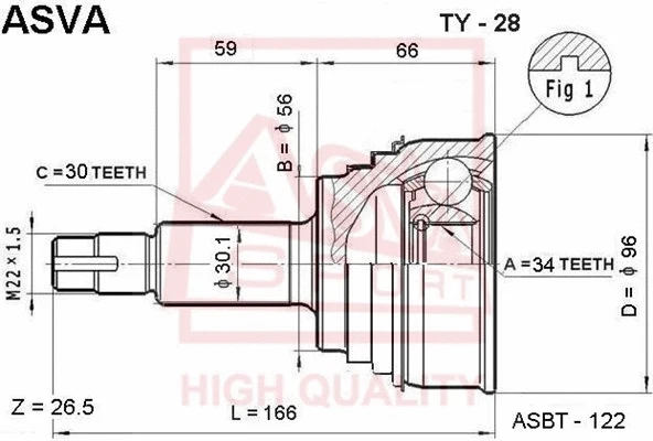 Joint Kit, drive shaft (TY-28)