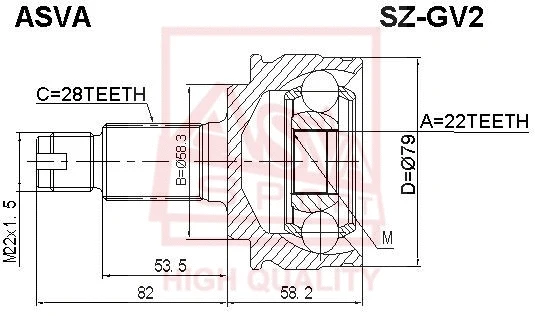 Joint Kit, drive shaft (SZ-GV2)