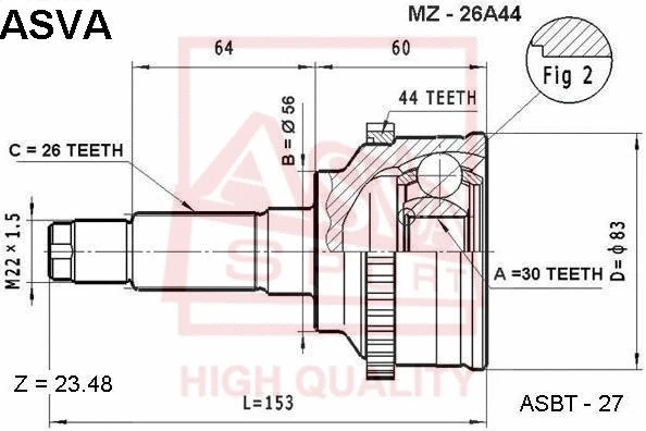 Joint Kit, drive shaft (MZ-26A44)
