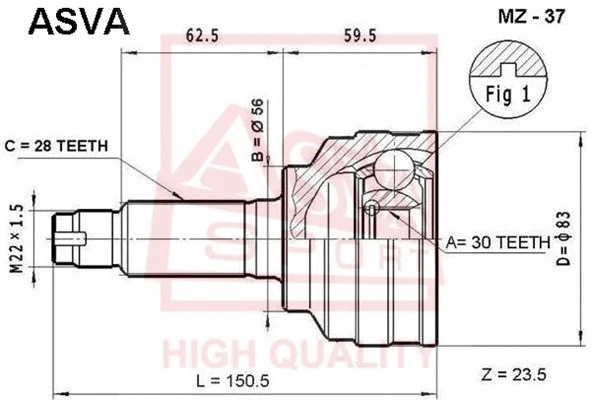 Joint Kit, drive shaft (MZ-37)