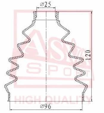 Bellow, drive shaft (ASBT-XC9)