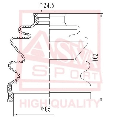 Bellow, drive shaft (ASBT-INLNSF)