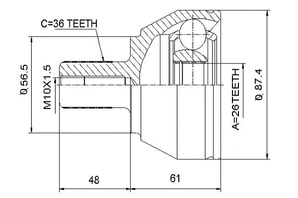 Joint Kit, drive shaft (FD-F2)