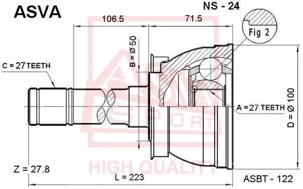 Joint Kit, drive shaft (NS-24)