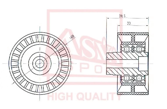 Tensioner Pulley, V-belt (CTBP-003)