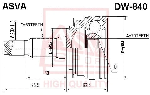Joint Kit, drive shaft (DW-840)