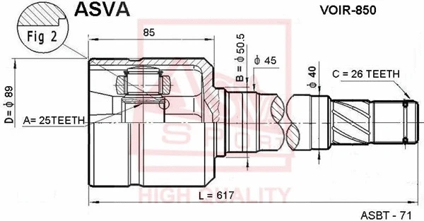 Joint Kit, drive shaft (VOIR-850)