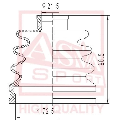 Bellow, drive shaft (ASBT-27)