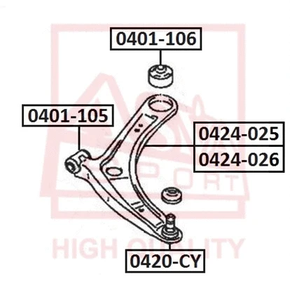 Mounting, control/trailing arm (0401-106)