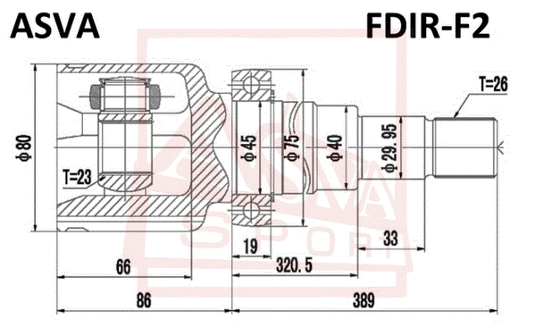 Joint Kit, drive shaft (FDIR-F2)