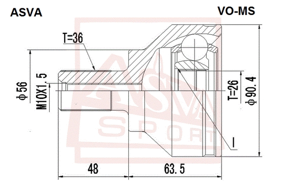 Joint Kit, drive shaft (VO-MS)