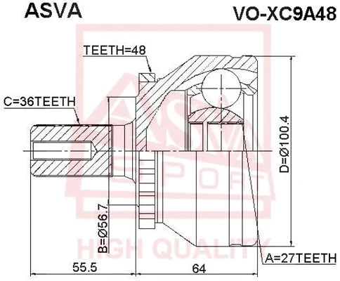Joint Kit, drive shaft (VO-XC9A48)