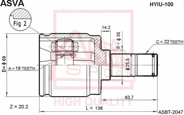 Joint Kit, drive shaft (HYIU-100)