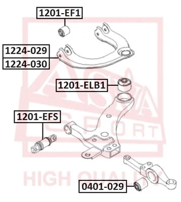 Mounting, control/trailing arm (1201-ELB1)