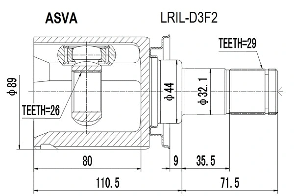 Joint Kit, drive shaft (LRIL-D3F2)