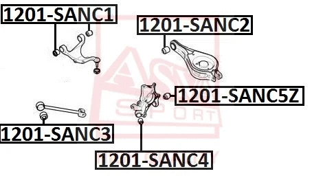 Mounting, control/trailing arm (1201-SANC5Z)