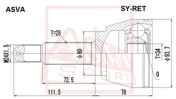 Joint Kit, drive shaft (SY-RET)