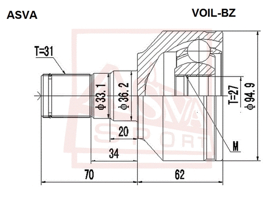 Joint Kit, drive shaft (VOIL-BZ)