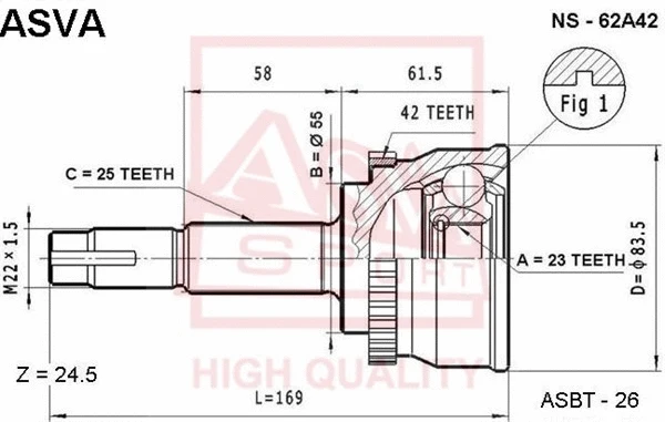 Joint Kit, drive shaft (NS-62A42)