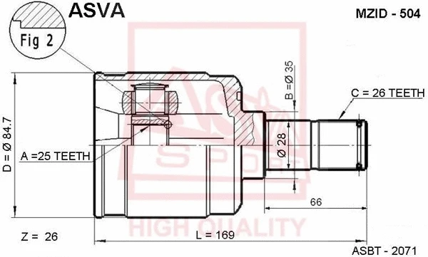 Joint Kit, drive shaft (MZID-504)