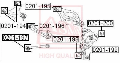 Mounting, control/trailing arm (0201-196)