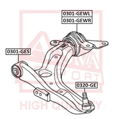Mounting, control/trailing arm (0301-GEWL)