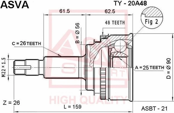 Joint Kit, drive shaft (TY-20A48)