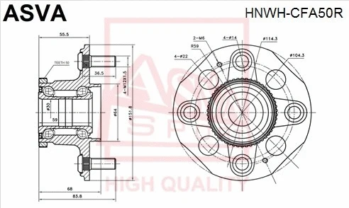 Wheel Hub (HNWH-CFA50R)