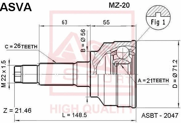Joint Kit, drive shaft (MZ-20)