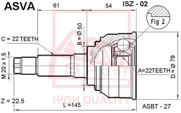Joint Kit, drive shaft (ISZ-02)