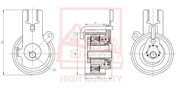 Tensioner Pulley, V-belt (MZBP-003)