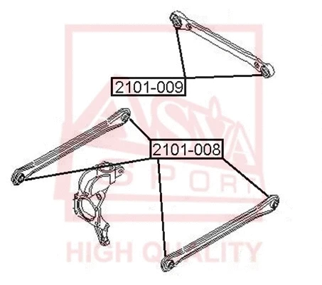 Mounting, control/trailing arm (2101-009)