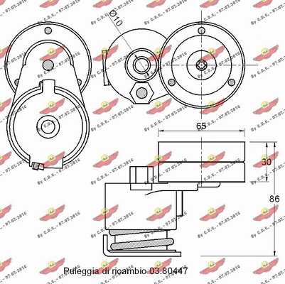 Belt Tensioner, V-ribbed belt