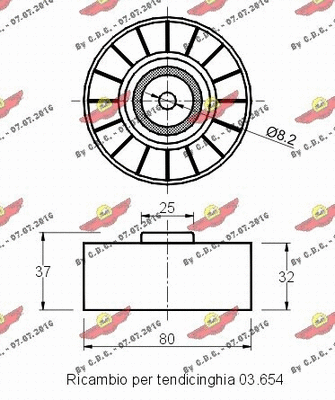 Deflection/Guide Pulley, V-ribbed belt