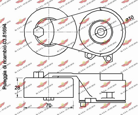 Belt Tensioner, V-ribbed belt
