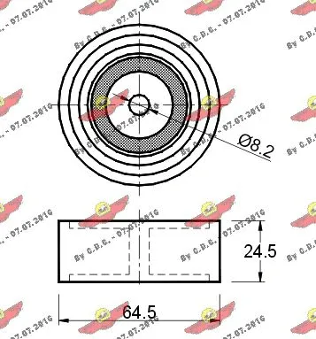 Deflection/Guide Pulley, V-ribbed belt