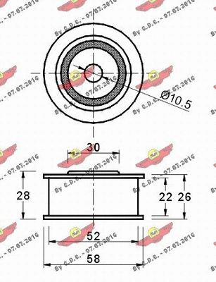 Deflection/Guide Pulley, V-ribbed belt