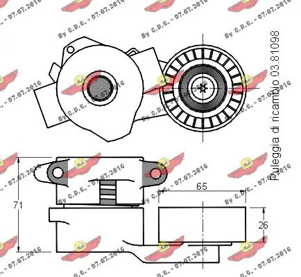 Belt Tensioner, V-ribbed belt