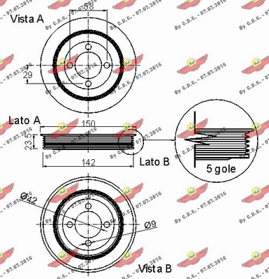 Belt Pulley, crankshaft