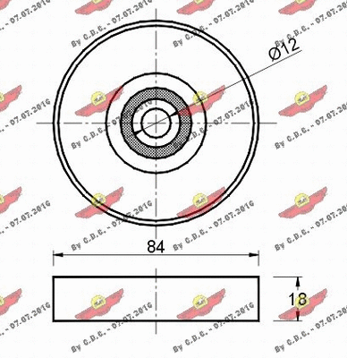 Deflection/Guide Pulley, V-ribbed belt