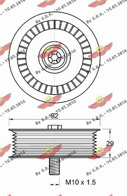 Deflection/Guide Pulley, V-ribbed belt