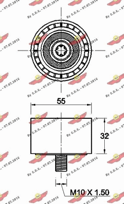 Deflection/Guide Pulley, V-ribbed belt