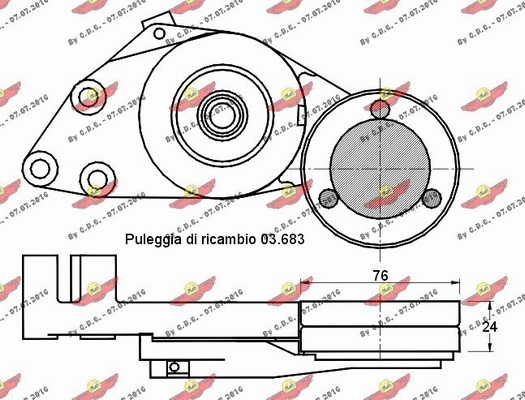 Belt Tensioner, V-ribbed belt