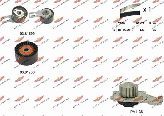 Water Pump & Timing Belt Kit (04.5358PA)