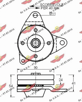 Belt Tensioner, V-ribbed belt