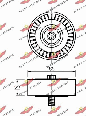 Deflection/Guide Pulley, V-ribbed belt