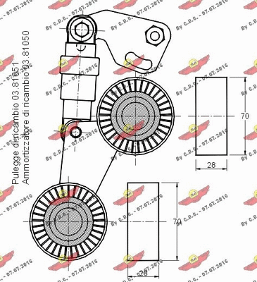 Belt Tensioner, V-ribbed belt