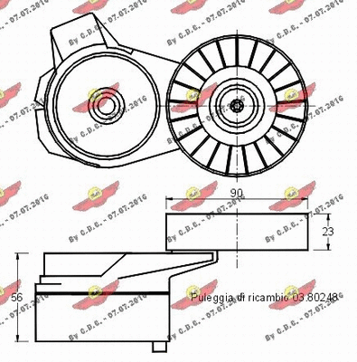 Belt Tensioner, V-ribbed belt